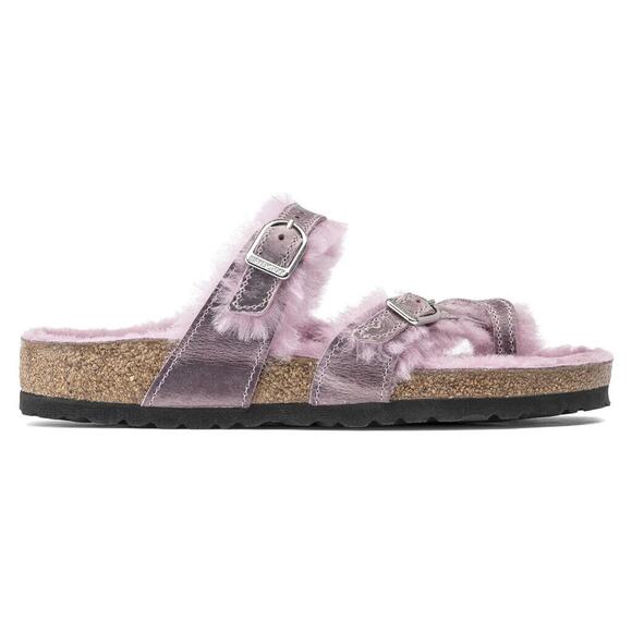 Birkenstock Mayari Shearling Oiled Leather Lavender Sandals 1021016 US4 EU35 - Picture 7 of 7